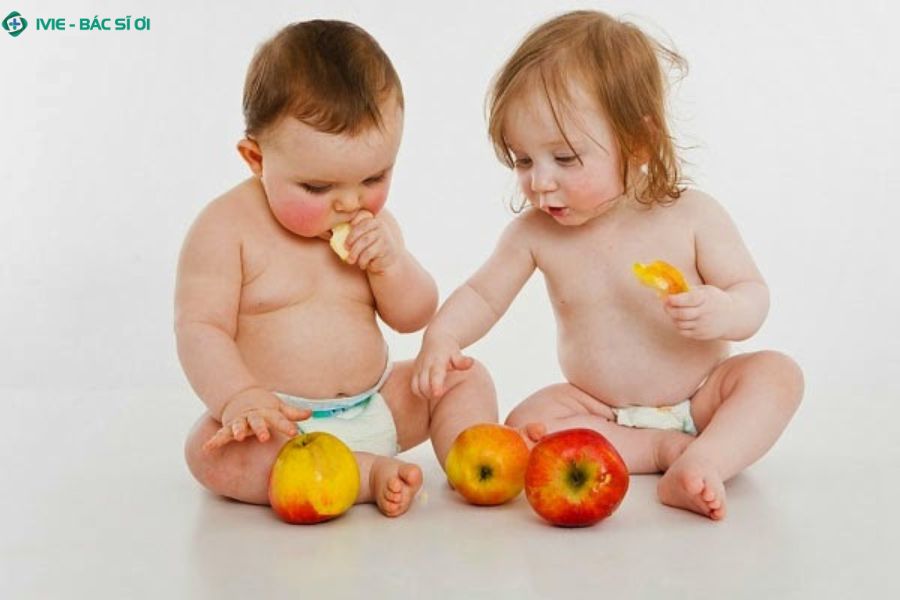 Táo là trái cây lành tính, dễ tiêu cho bé khi làm quen thực phẩm