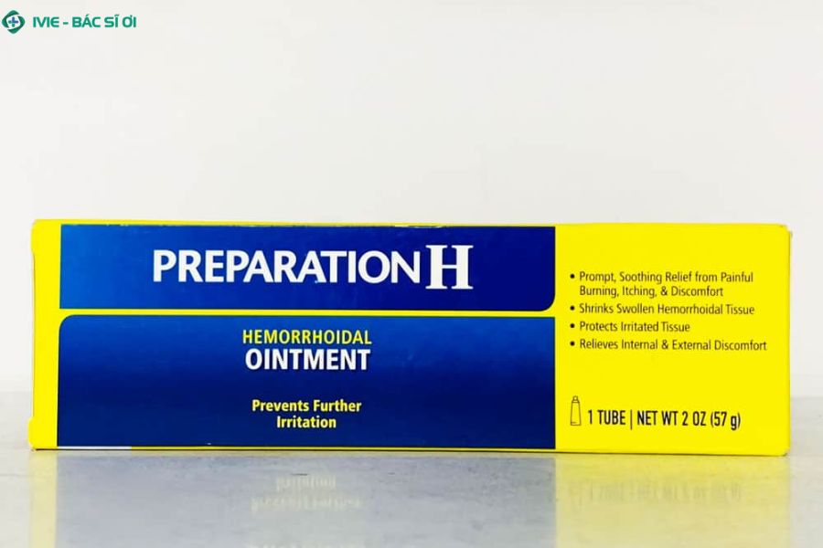 Thuốc bôi trĩ Preparation H hỗ trợ co búi trĩ