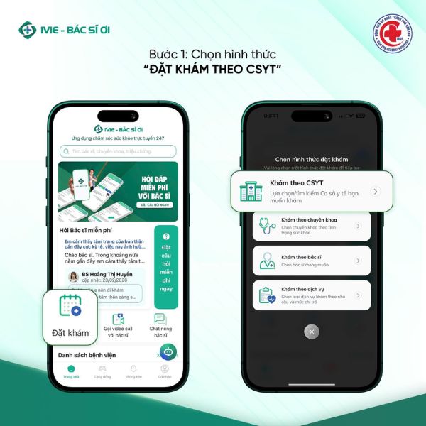 Bước 1: Chọn tính năng Đặt khám trên trang chủ