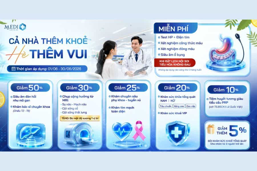 Ưu đãi tháng 7 tại Tổ hợp Y tế MEDIPLUS cơ sở Tân Mai - Hà Nội