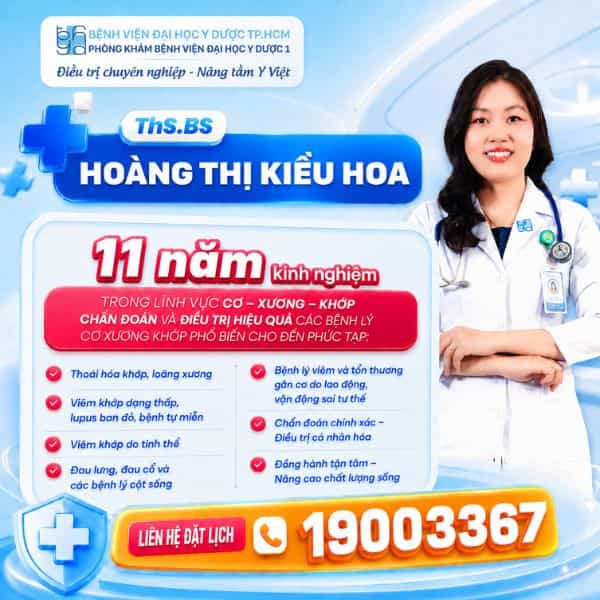 ThS.BS Hoàng Thị Kiều Hoa - 11 năm kinh nghiệm điều trị các bệnh lý về khớp