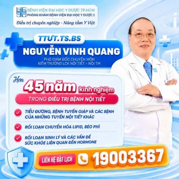 Thầy thuốc ưu tú TS.BS Nguyễn Vinh Quang - Chuyên gia hàng đầu về Nội tiết & Tim mạch chuyển hóa với hơn 45 năm kinh nghiệm