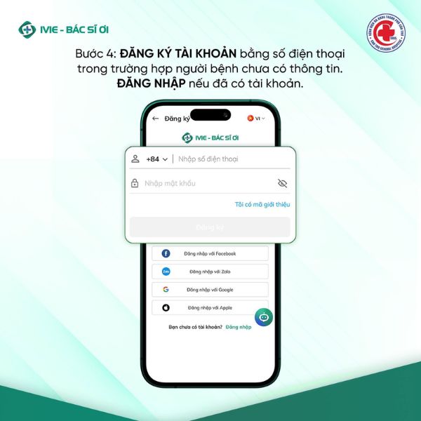 Bước 4: Đăng nhập và cập nhật hồ sơ người bệnh