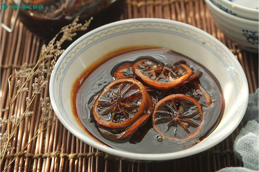 Cách hấp chanh đào đường phèn giảm ho cho bé 7 tháng