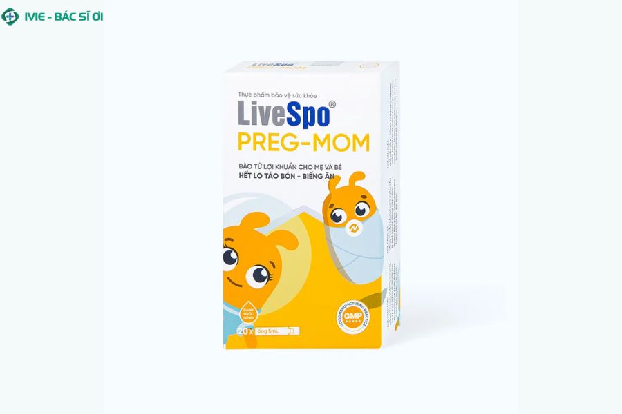 Men vi sinh LiveSpo Preg-Mom bào tử lợi khuẩn giúp mẹ và bé giảm rối loạn tiêu hóa