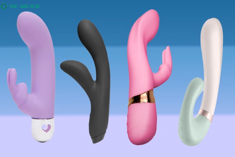 Máy rung Rabbit với thiết kế hai nhánh chuyên biệt: một nhánh thâm nhập sâu và một nhánh phụ hình tai thỏ giúp kích thích đồng thời điểm nhạy cảm bên ngoài