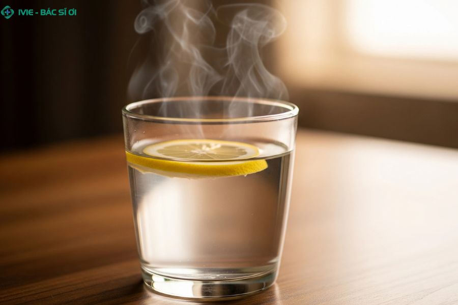 Nước chanh ấm giàu vitamin C, giúp làm dịu nghẹt mũi và tăng sức đề kháng khi bị cảm lạnh