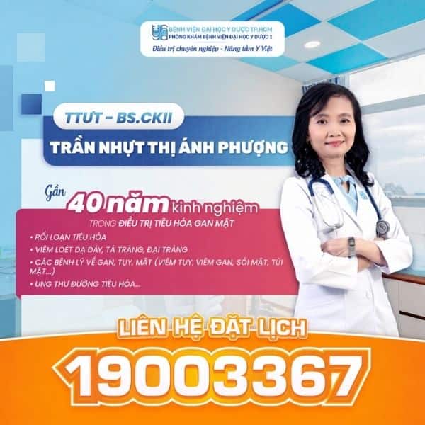 TTƯT.BS.CKII Trần Nhựt Thị Ánh Phượng - Gần 40 năm kinh nghiệm điều trị bệnh Tiêu hóa - Gan mật