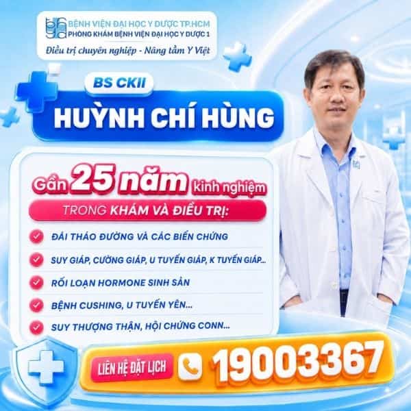 Bác sĩ CKII Huỳnh Chí Hùng - Chuyên gia Nội tiết với gần 25 năm kinh nghiệm kiểm soát đường huyết và quản lý bệnh mạn tính