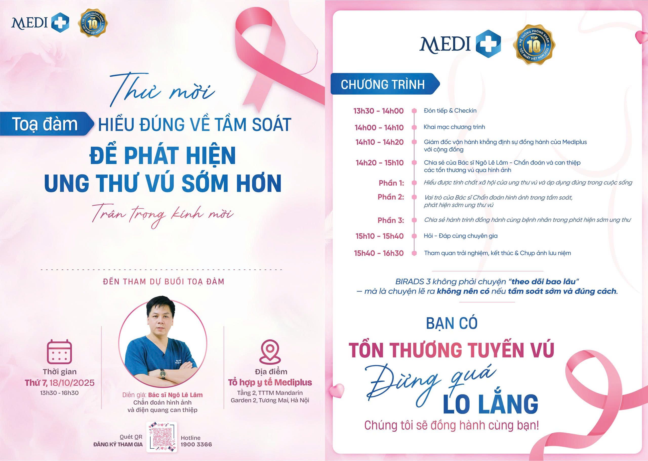 Tọa đàm “Hiểu đúng về tầm soát để phát hiện ung thư vú sớm hơn”