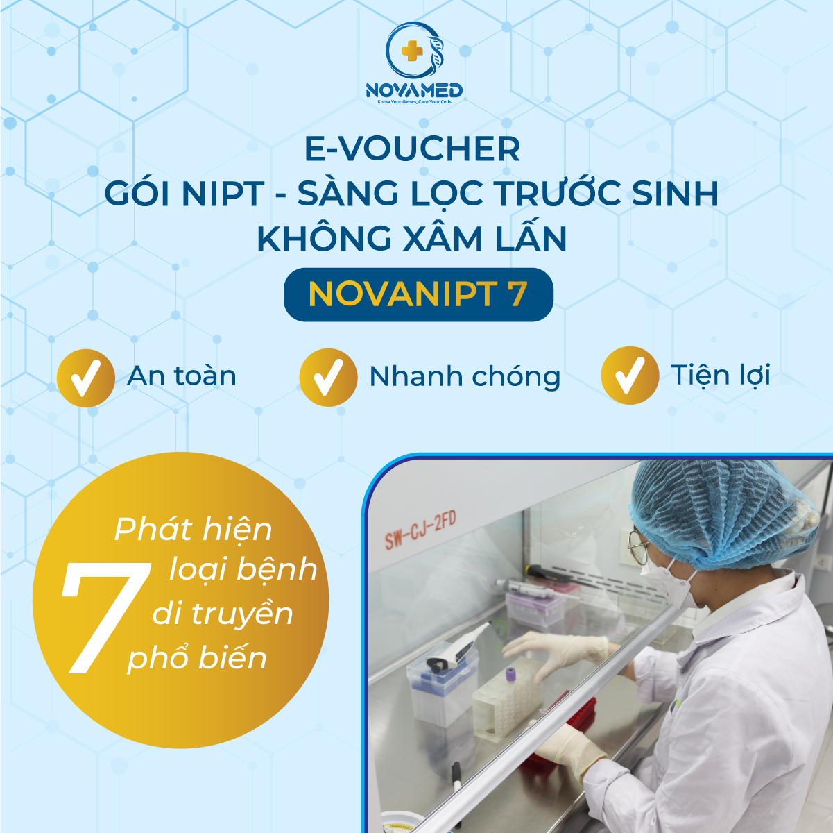 Gói NIPT - Sàng lọc trước sinh không xâm lấn - NovaNIPT 7 