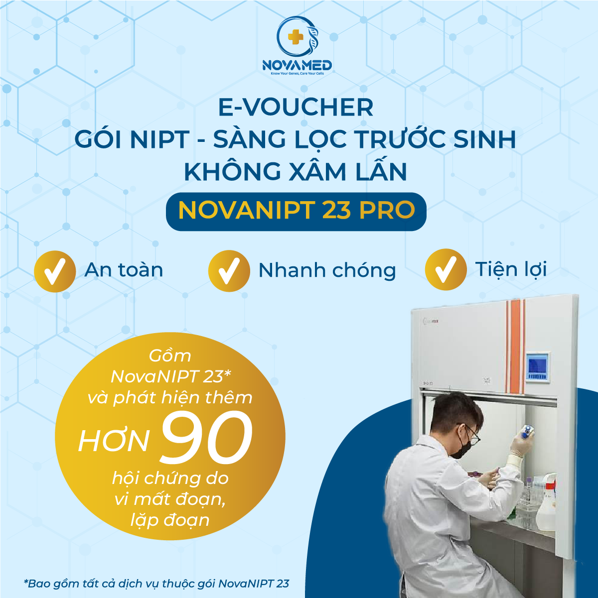 Gói NIPT - Sàng lọc trước sinh không xâm lấn - NovaNIPT 23 Pro