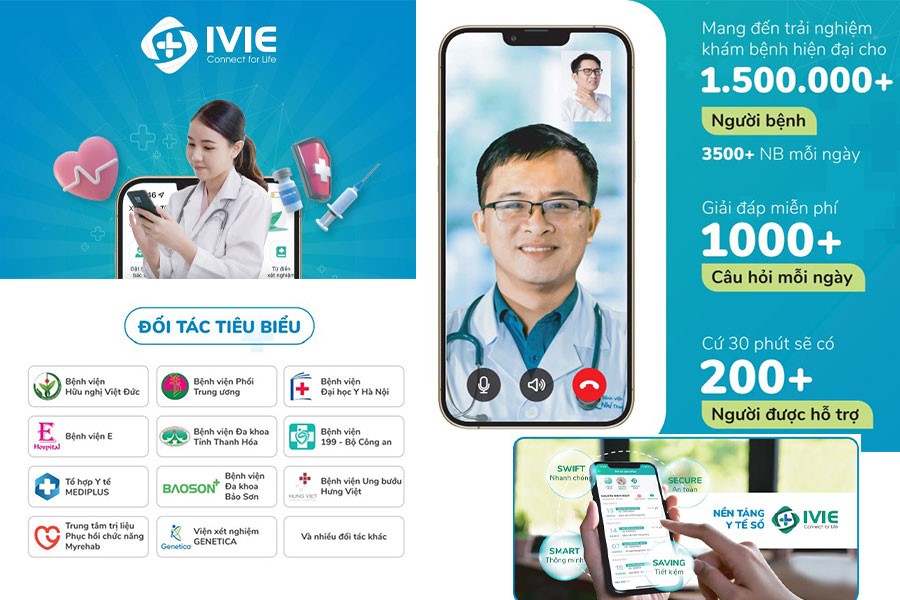 Ứng dụng IVIE - Bác sĩ ơi liên kết nhiều bệnh viện, phòng khám trên toàn quốc