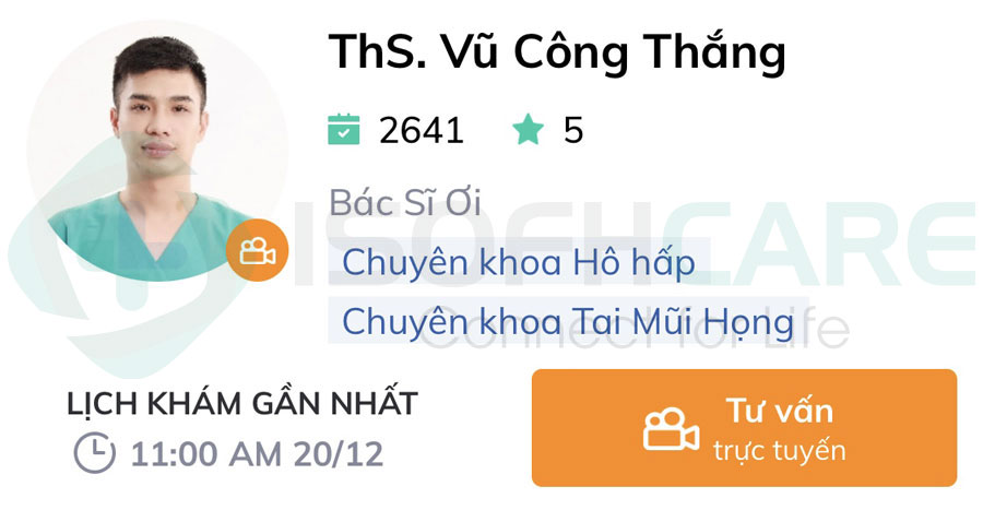 Bác sĩ Vũ Công Thắng - tư vấn trực tuyến cho F0 tại Hà Nội