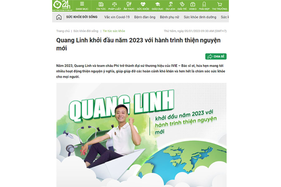 24h đưa tin về hoạt động năm 2023 của Quang Linh và IVIE - Bác sĩ ơi