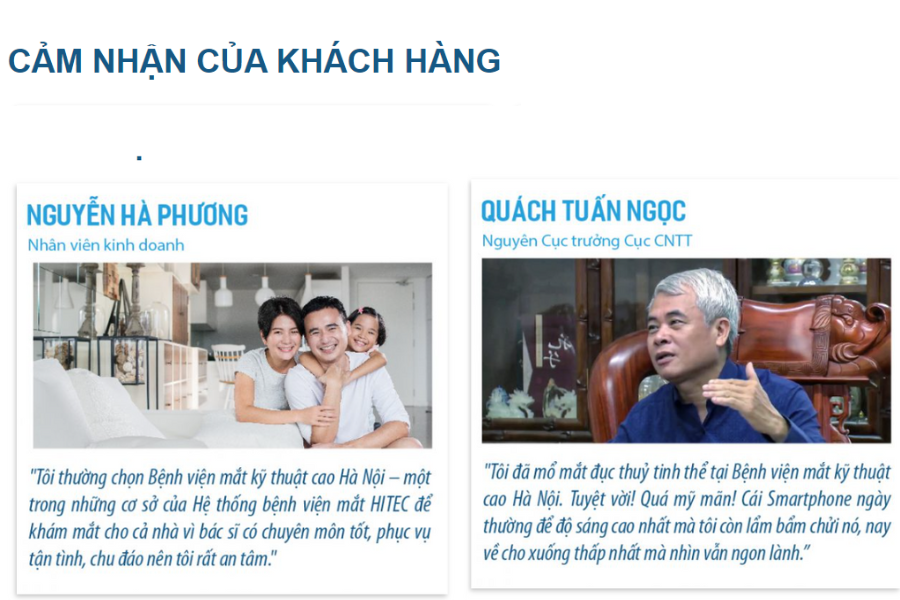 Phản hồi của khách hàng về Bệnh viện Hitec