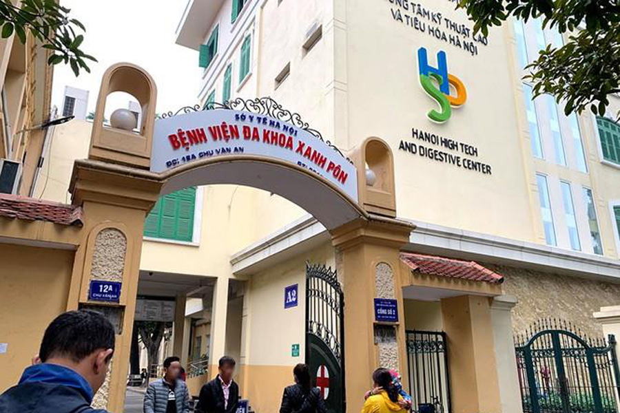 Cổng chính trung tâm KTC & Tiêu hóa bệnh viện Xanh Pôn Hà Nội