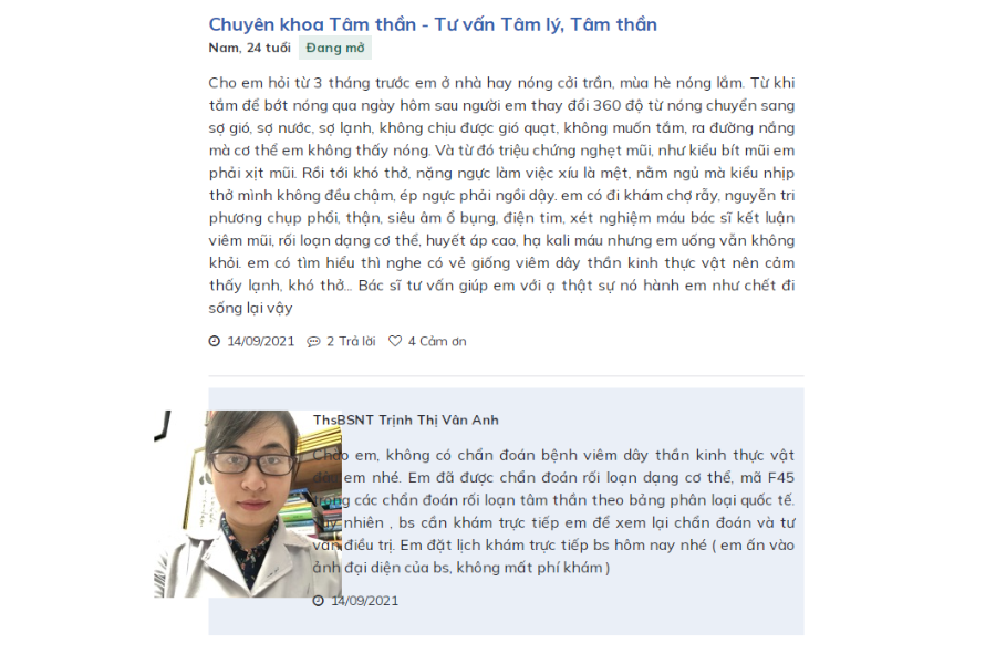 Giải đáp thắc mắc cùng bác sĩ Trịnh Thị Vân Anh