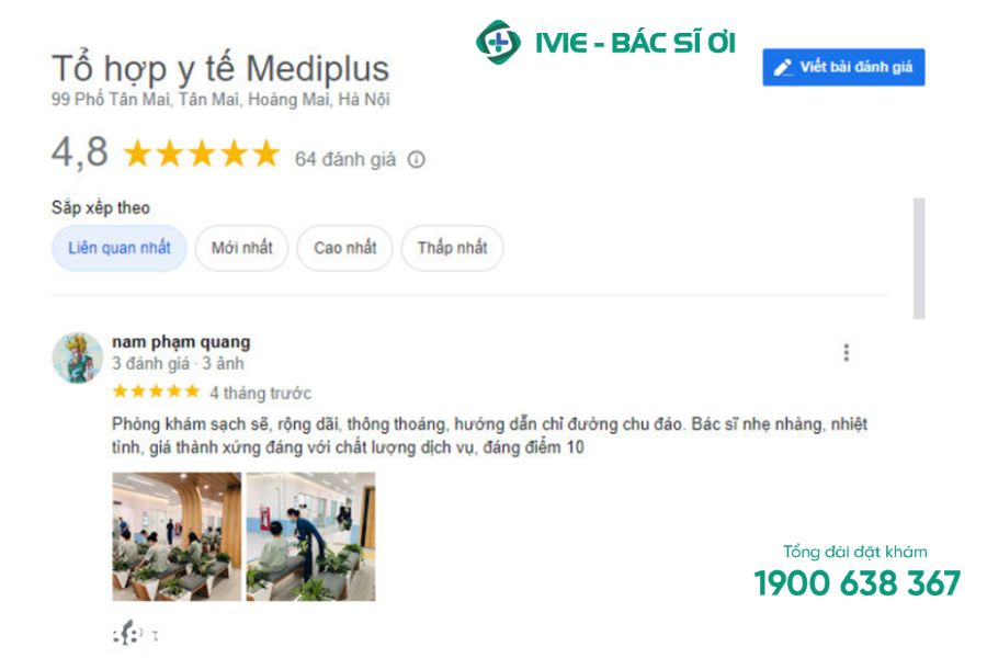 Đánh giá của khách hàng Phạm Quang Nam về dịch vụ khám nam học tại MEDIPLUS