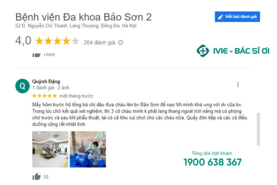 Đánh giá của khách hàng Quỳnh Đặng về Bệnh viện Bảo Sơn về chất lượng dịch vụ xuất tinh sớm