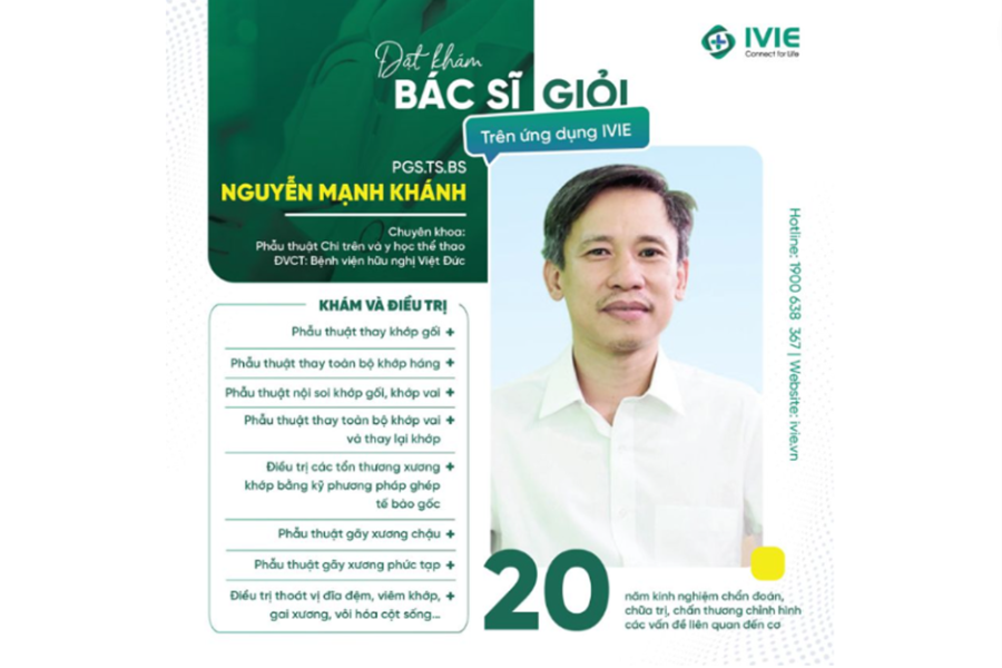 Đặt lịch khám cùng Bác sĩ Nguyễn Mạnh Khánh