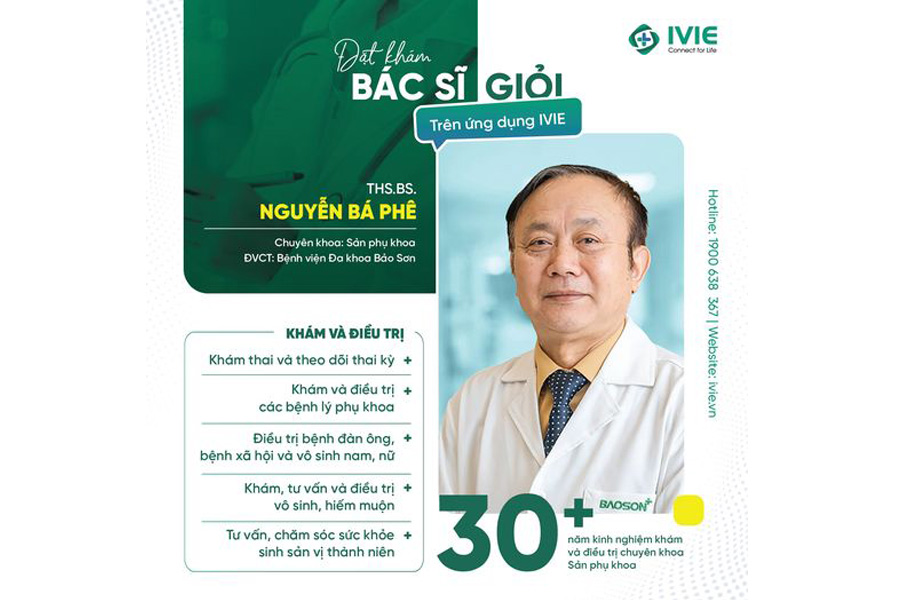 Bác sĩ Nguyễn Bá Phê - Trưởng khoa Sản phụ khoa tại Bệnh viện đa khoa Bảo Sơn
