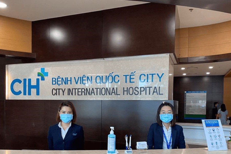 Quầy tiếp nhận bệnh nhân tại bệnh viện Quốc tế City Bình Tân