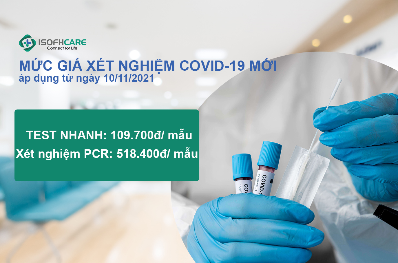 Mức giá xét nghiệm COVID-19 mới áp dụng từ ngày 10/11/2021