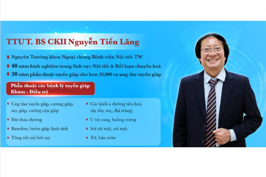 Bác sĩ Nguyễn Tiến Lãng - một chuyên gia hàng đầu trong lĩnh vực Phẫu thuật tuyến giáp
