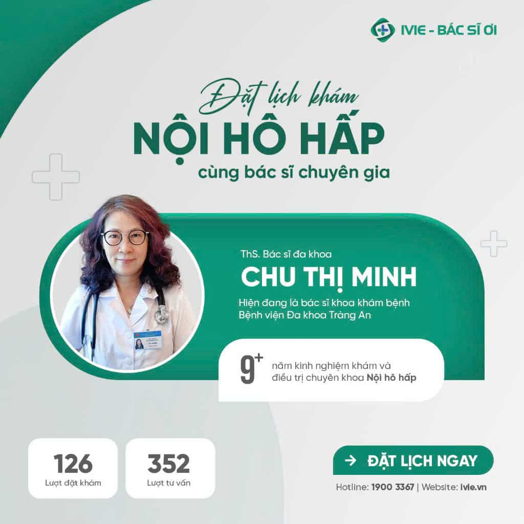 Thạc sĩ. Bác sĩ chuyên khoa Nội hô hấp - Chu Thị Minh