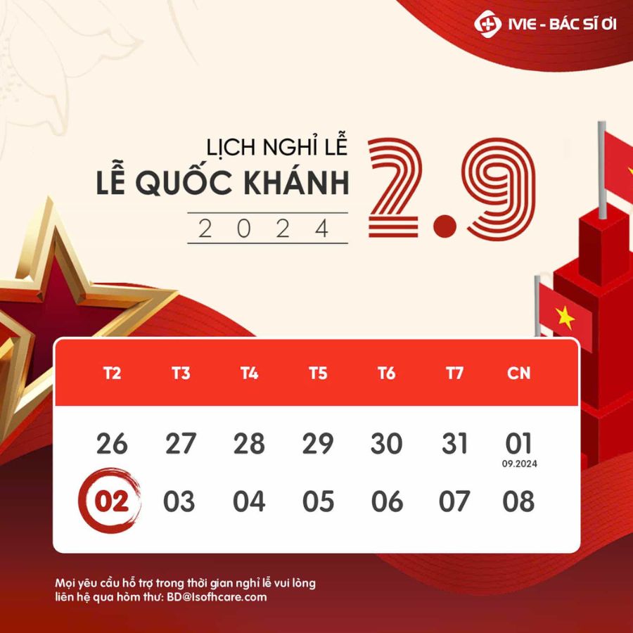 Lịch nghỉ lễ Quốc Khánh 2/9/2024