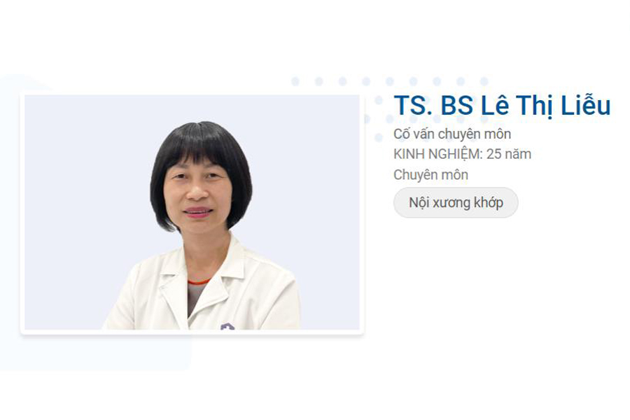 Tiến sĩ, Bác sĩ Lê Thị Liễu - cố vấn chuyên môn Nội xương khớp tại MEDIPLUS