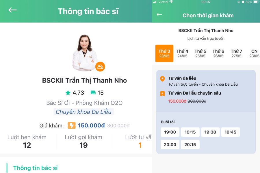 Đặt lịch khám da liễu Online với bác sĩ CKII Trần Thị Thanh Nho 