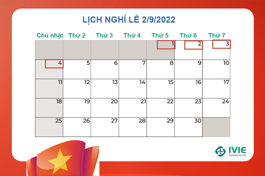 Lịch nghỉ lễ 2/9/2022