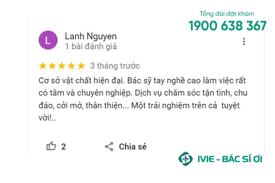 Chia sẻ của khách hàng Lanh Nguyen sau khi trải nghiệm dịch vụ tại Bệnh viện Thẩm mỹ Thu Cúc