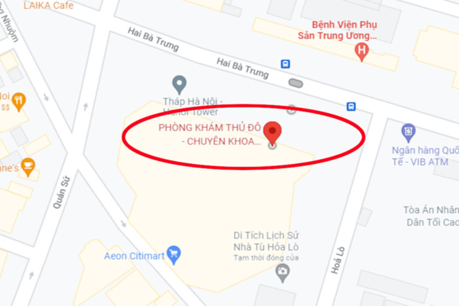 Bản đồ địa chỉ phòng khám đa khoa Thủ đô Hà Nội