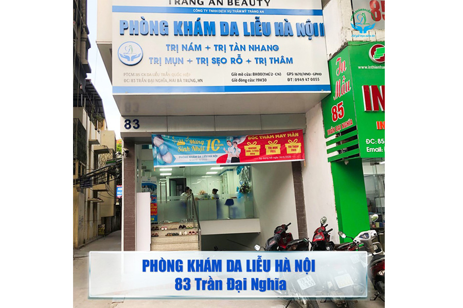 Phòng khám Da liễu Hà Nội có cơ sở 3 ở 83 Trần Đại Nghĩa