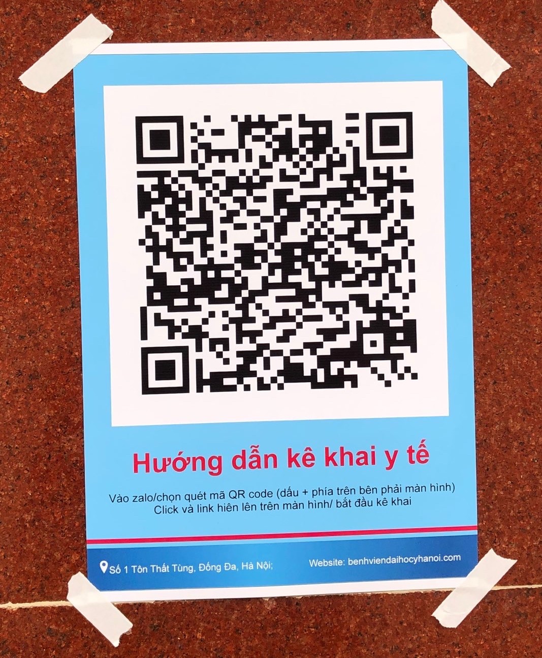 QRcode khai báo online tại Bệnh viện Đại Học Y Hà Nội