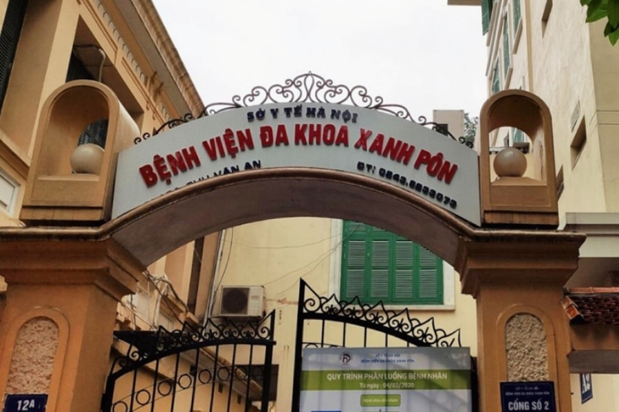 Cổng chính của bệnh viện đa khoa Xanh Pôn Hà Nội