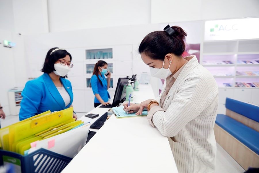Quầy thủ tục đăng ký tại Khoa Sản bệnh viện FV