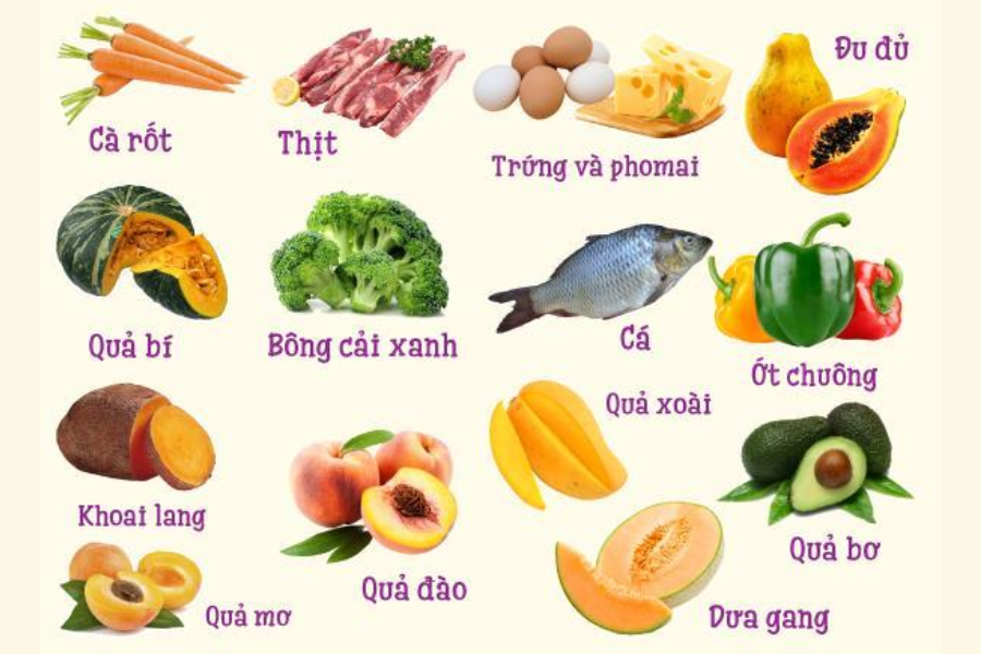 Vitamin A có ở trong nhiều loại thực phẩm