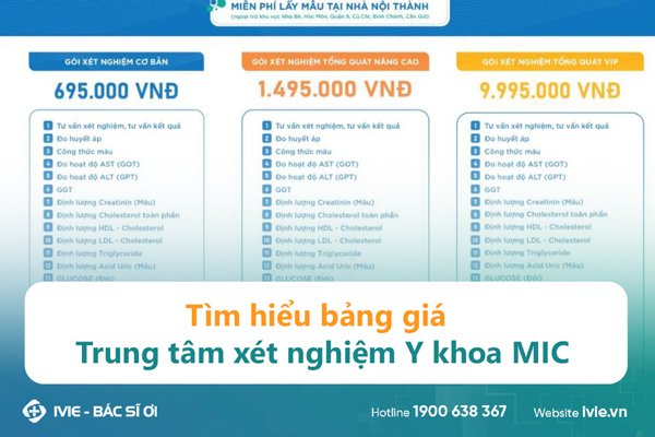 Tìm hiểu bảng giá Trung tâm xét nghiệm Y khoa MIC