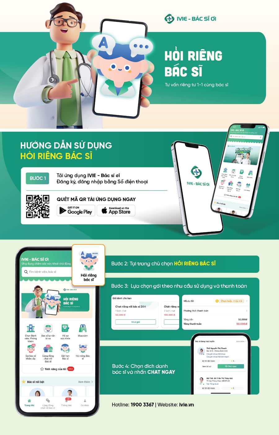 Truy cập hỏi đáp riêng với bác sĩ nhi khoa trên IVIE - Bác sĩ ơi để được tư vấn về sức khỏe nhi