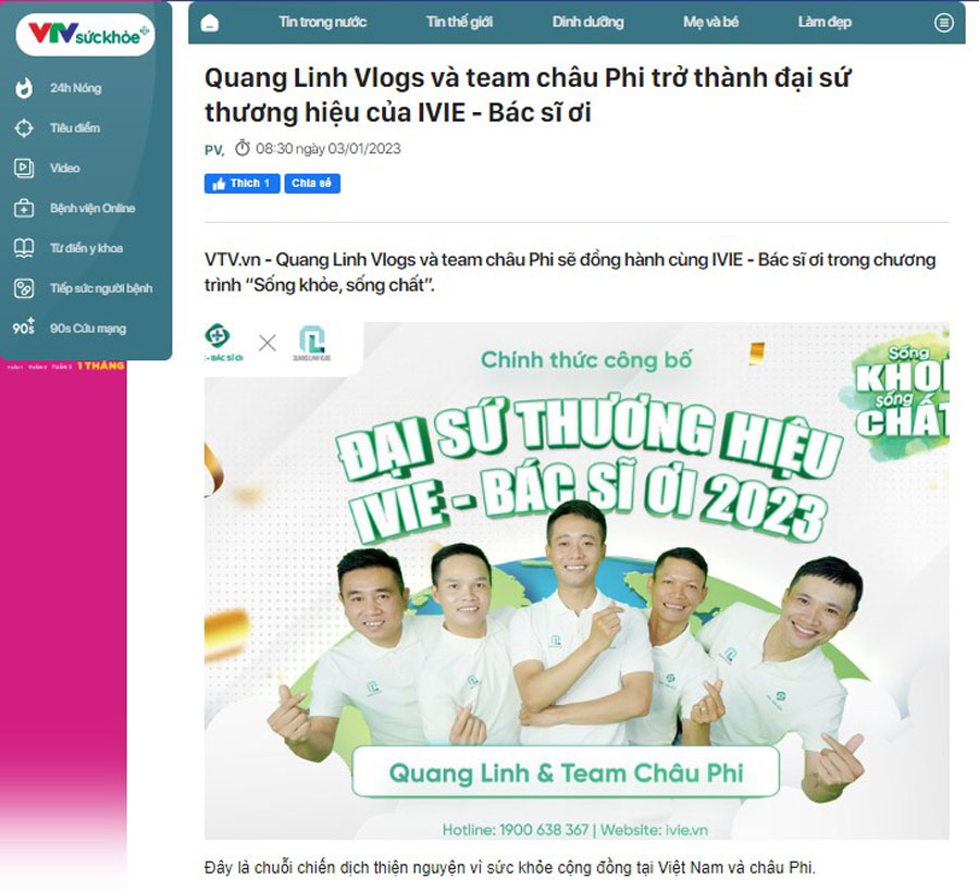 VTV đưa tin về hành trình thiện nguyện của IVIE - Bác sĩ ơi và team Quang Linh