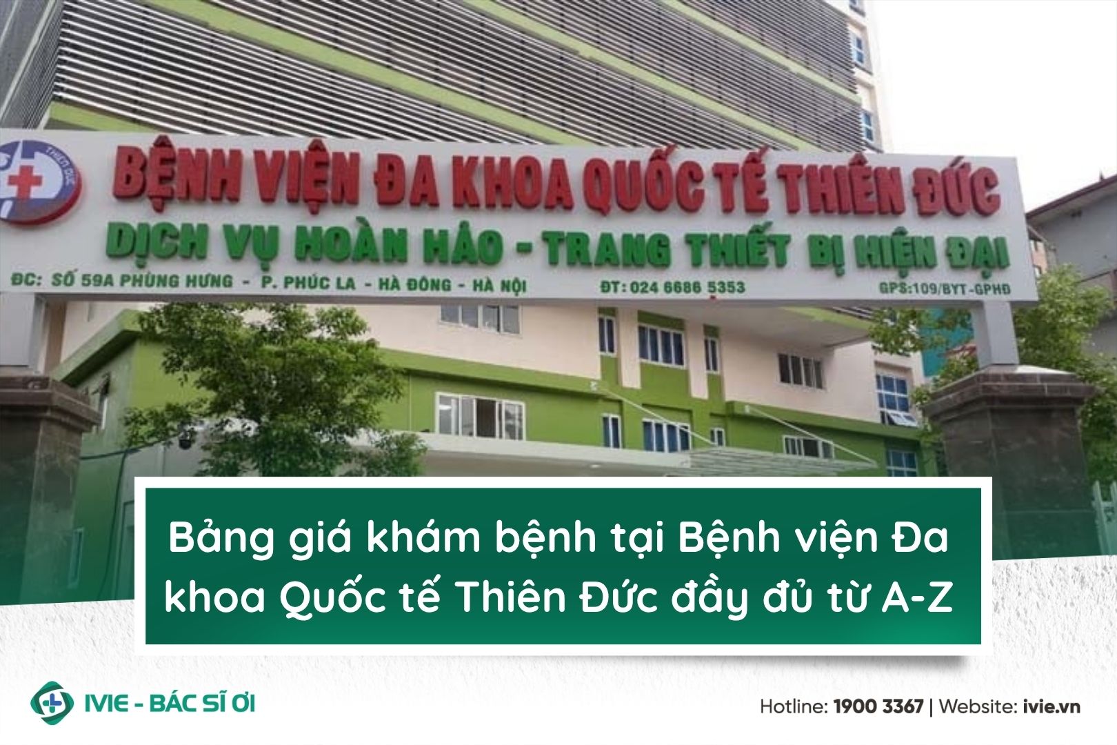 Bảng giá khám bệnh tại Bệnh viện Đa khoa Quốc tế Thiên Đức...