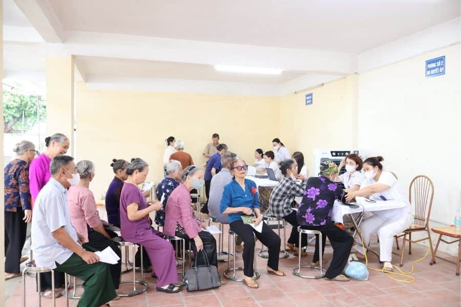 Không gian tiếp đón và khám chữa bệnh tại Bệnh viện Đa khoa Quốc Oai
