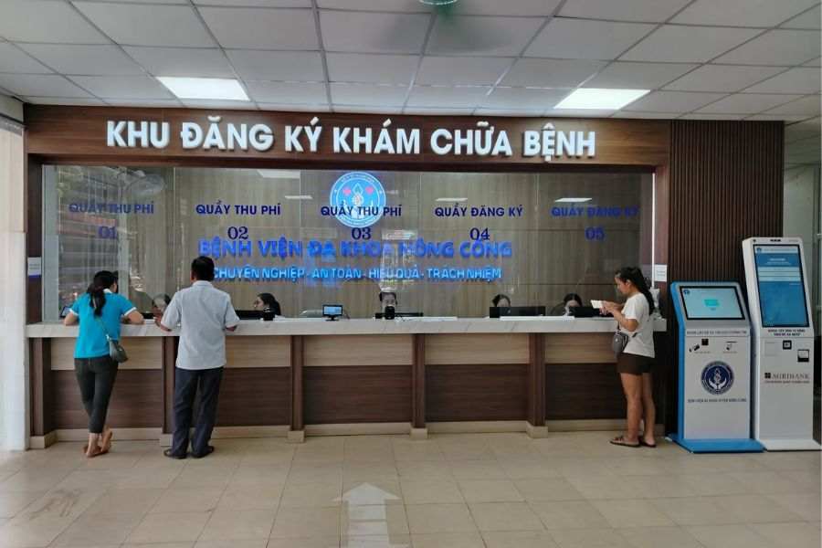 Khu Đăng ký Khám chữa bệnh tại Bệnh viện Đa khoa Nông Cống